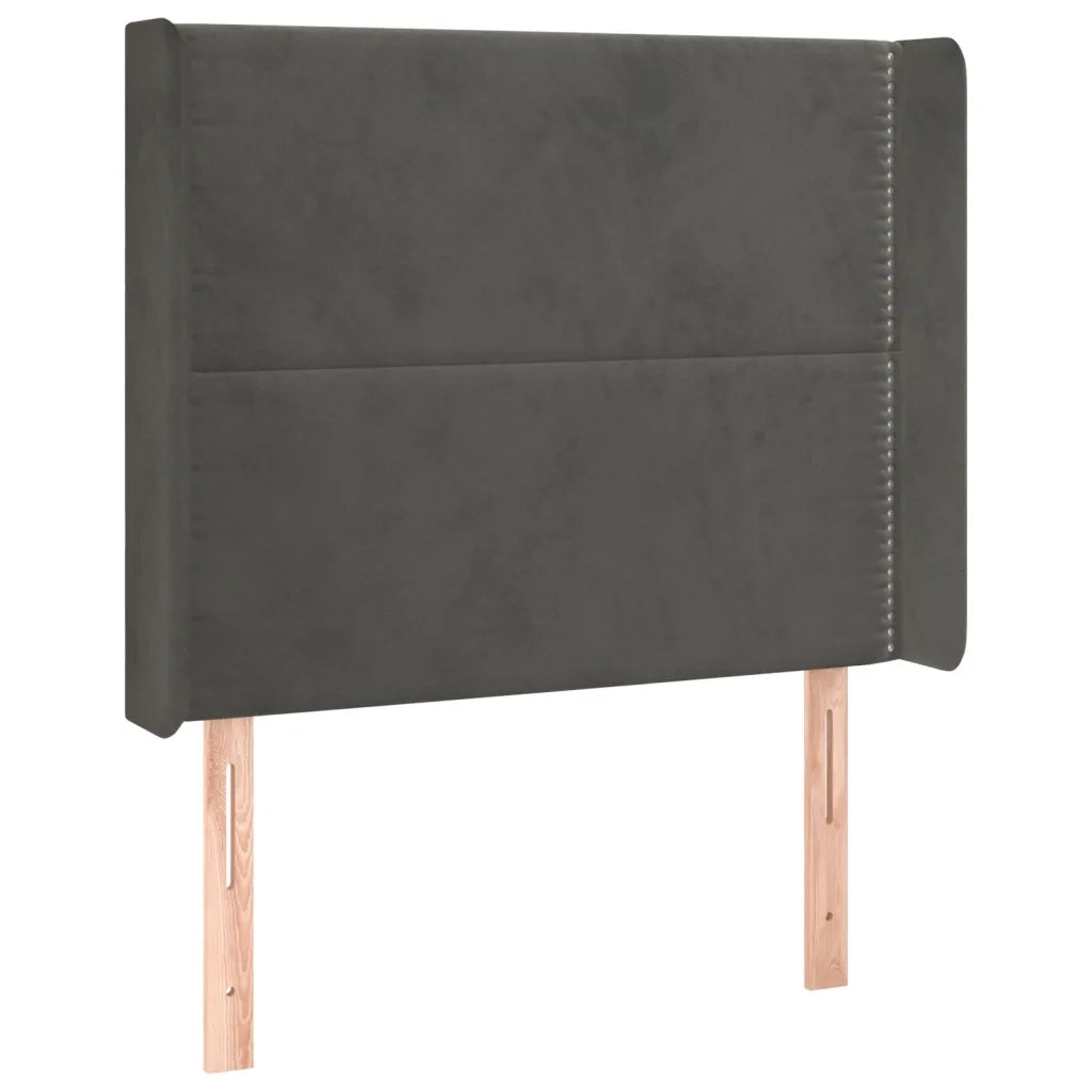 Testiera a LED-Testata con LED Grigio Scuro 93x16x118/128 cm in Velluto 194647