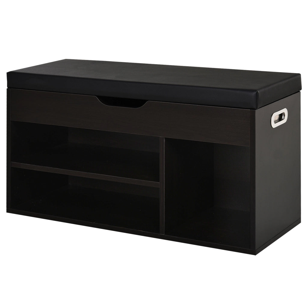 Scarpiera Imbottita Salvaspazio con Seduta ¨C zephmum ¨C Nero 80x30x43