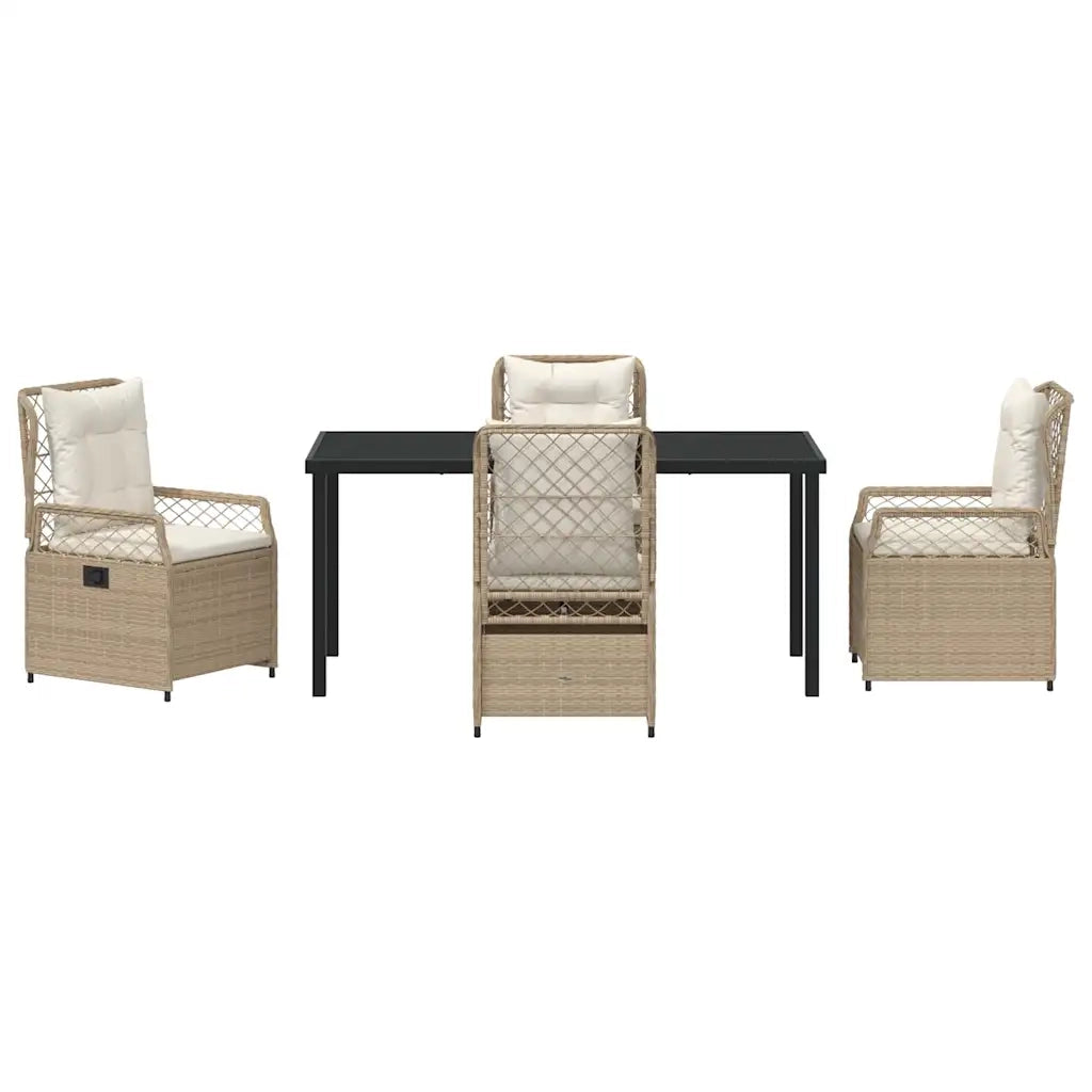 Set da Pranzo per Giardino 5 pcs Beige e Bianco Crema 3381012