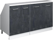 Set di mobili sottotetto Rion, Calcestruzzo nero, 140 cm Set di 2 carcasse armadio profondità 60 cm, adatto per il salvaspazio sotto tetti spioventi