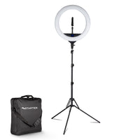 Instarter Ring light a LED con treppiedi, Luce ad anello orientabile a 180°, Lampada per video da 60 W bicolore, illuminazione regolabile