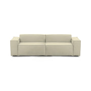 Divano fisso Argo, Divano componibile a 3 posti lineare, Made in Italy, SofÒ  moderno da soggiorno in tessuto, Cm 260x95h70, Beige
