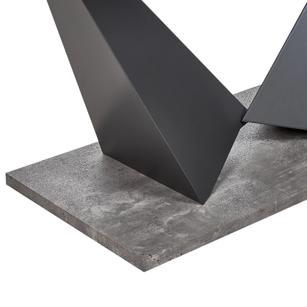 Tavolo da pranzo allungabile con effetto cemento 160/200x90cm per 8 persone grigio e nero soggiorno cucina 