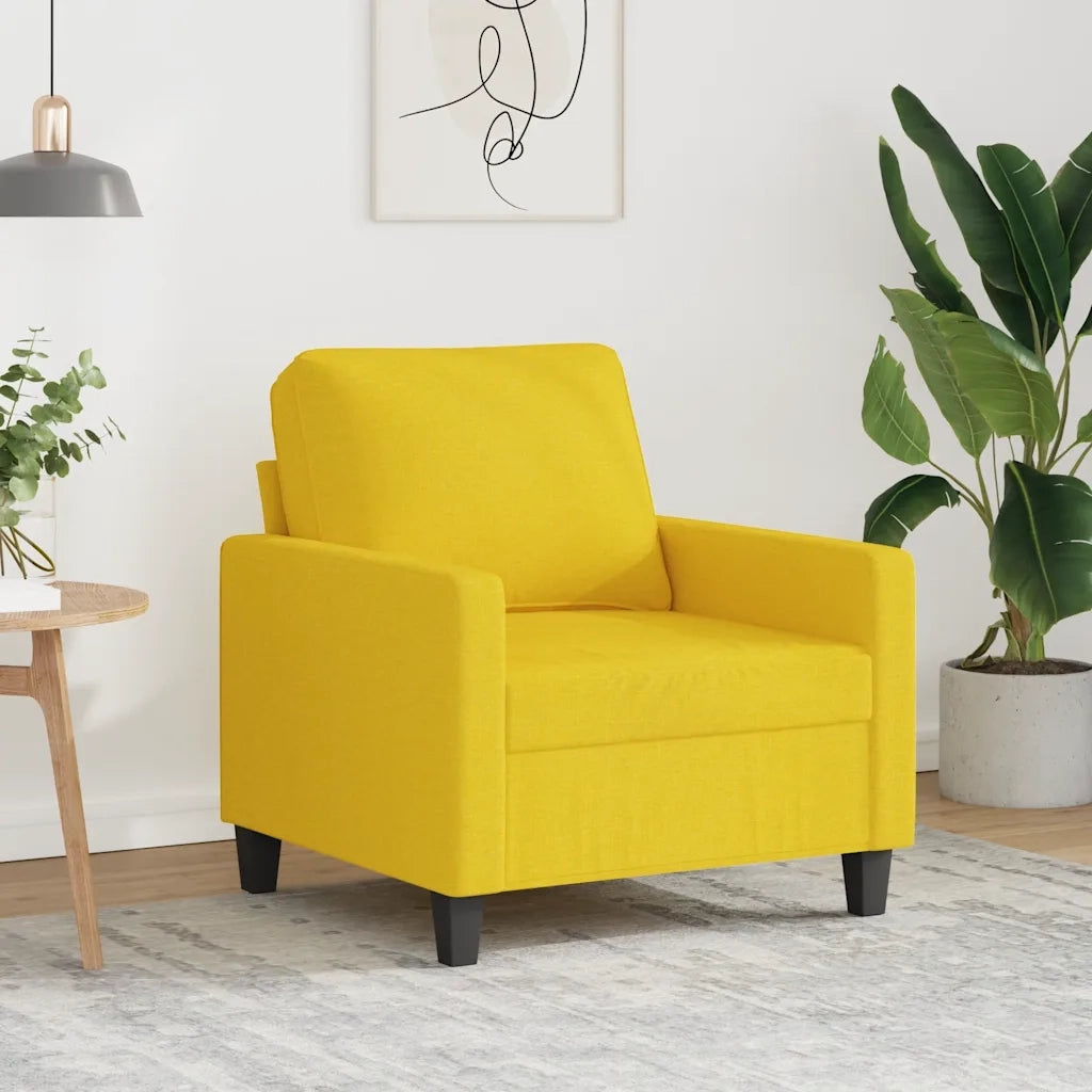 Poltrona | Sedia Relax Giallo Chiaro 60 cm in Tessuto