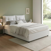 Letto Matrimoniale Abbaione, Letto Matrimoniale Sfoderabile Made in Italy, Bianco