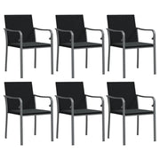 Sedie da Giardino con Cuscini 6 pz | Sedie da Esterno Neri 56x59x84cm in Polyrattan
