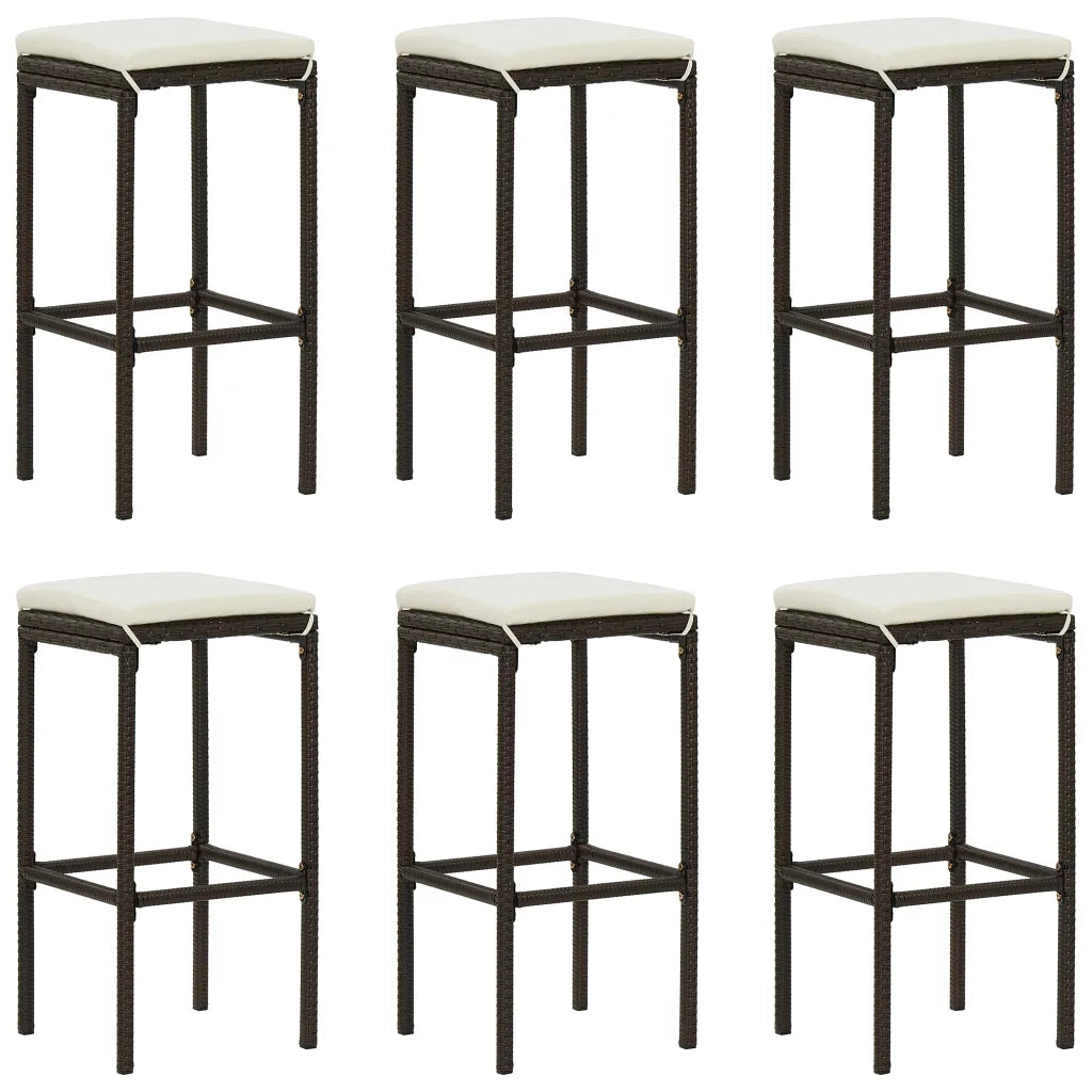 Set Bar da Giardino 7 pz con Cuscini Marrone cod mxl 35646