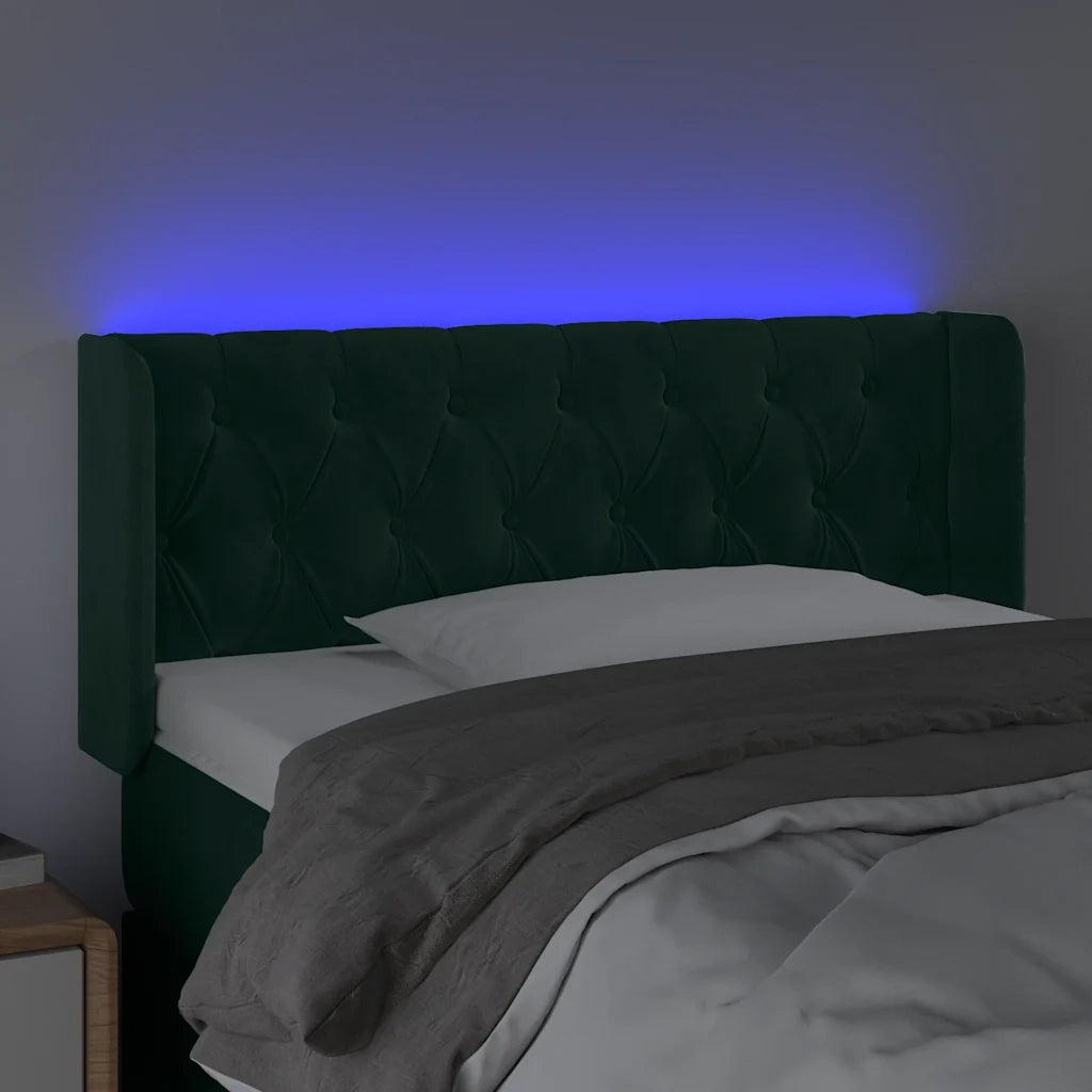 Testiera a LED Verde scuro 93x16x78/88 cm in Velluto 3123611