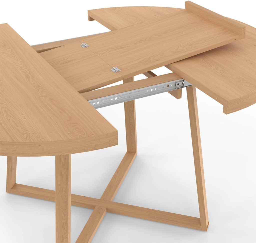 SELMA tavolo da pranzo rotondo allungabile 4-8 persone effetto legno faggio 110-150 cm