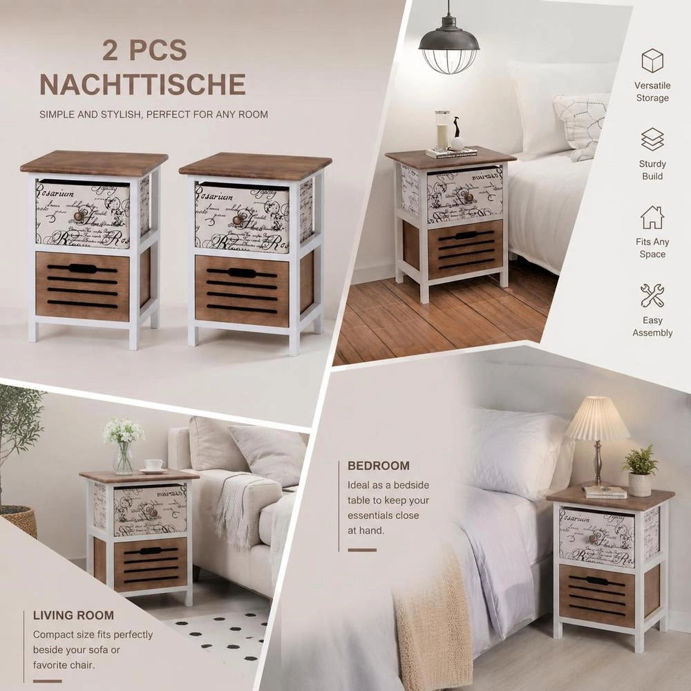Bedside Tables 2 Pcs. Wood