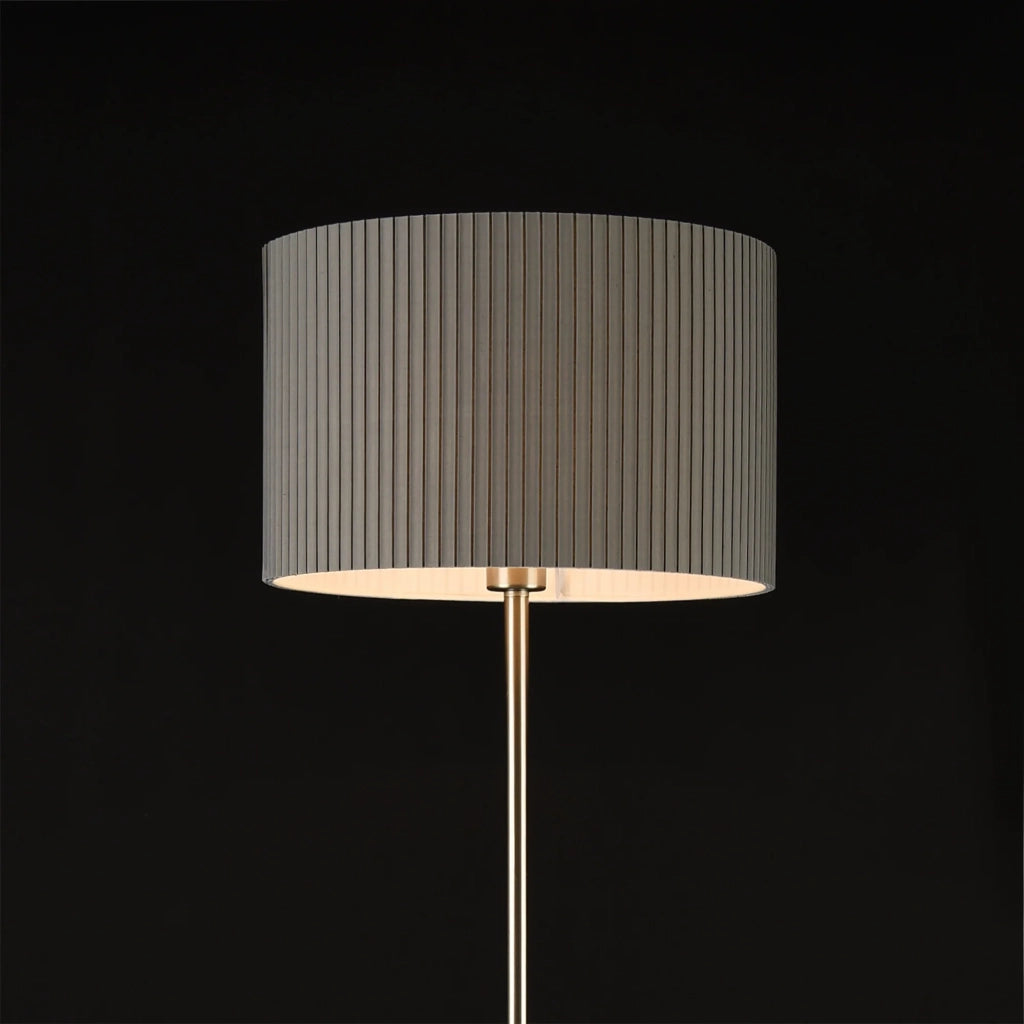 Lampada da terra struttura in metallo paralume in tessuto 1 lampadina E27 grigio 151 cm 03_0002435