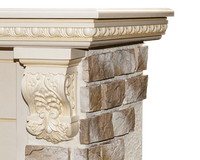 Camino Elettrico da Pavimento 109x110x33 cm Effetto Fiamma 1500W Topaz & Mars Avorio