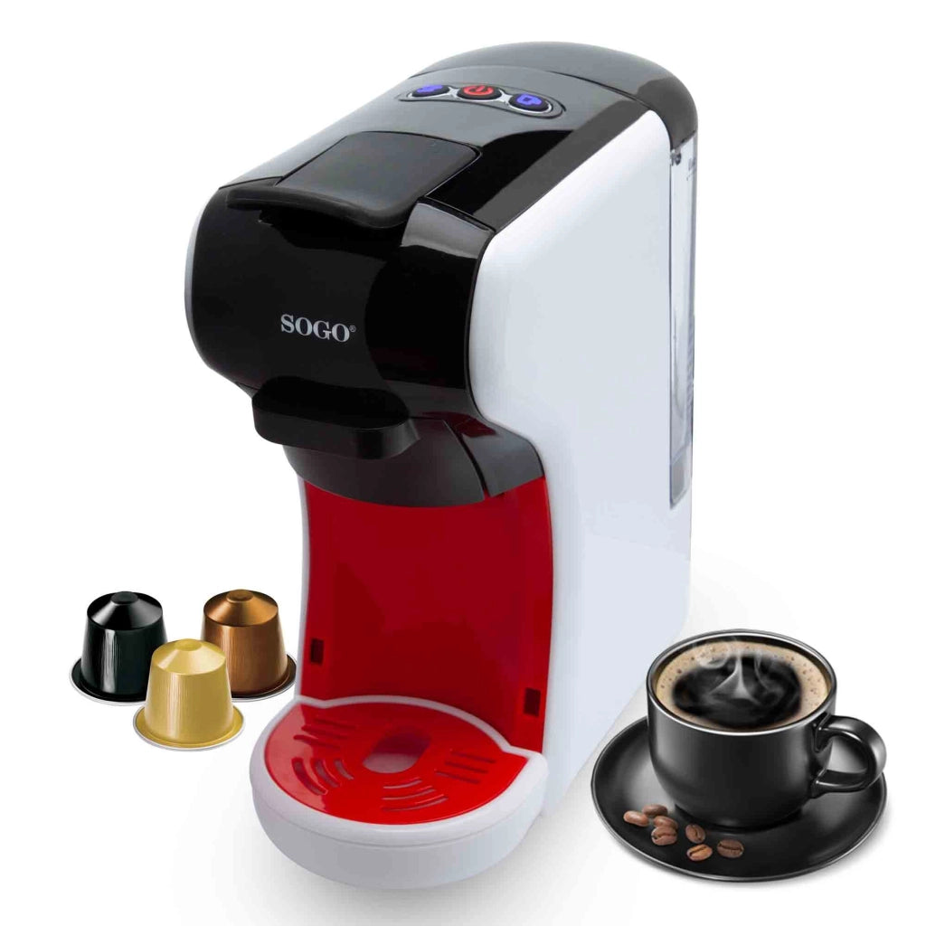 Macchina caffè multifunzione 4 in 1, compatibile capsule Nespresso Dolce Gusto, caffè macinato tè 1450W - SOGO