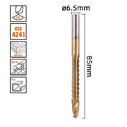 Trade Shop - Punta Trapano Elicoidale ø6.5mmx85mm In Titanio Hss 4241 Per Metallo Legno 57151 -