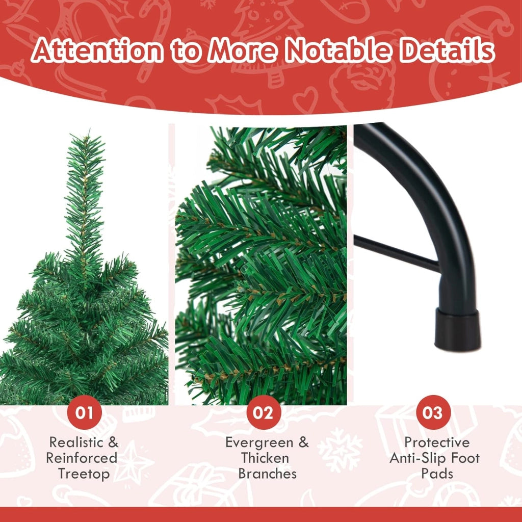 Albero di Natale Verde 150/180/210/240 cm Folto Sintetico, Albero di Natale per Feste, Case, Uffici, Negozi, Bar, Supporto in Ferro, Rami Spessi (180 cm)
