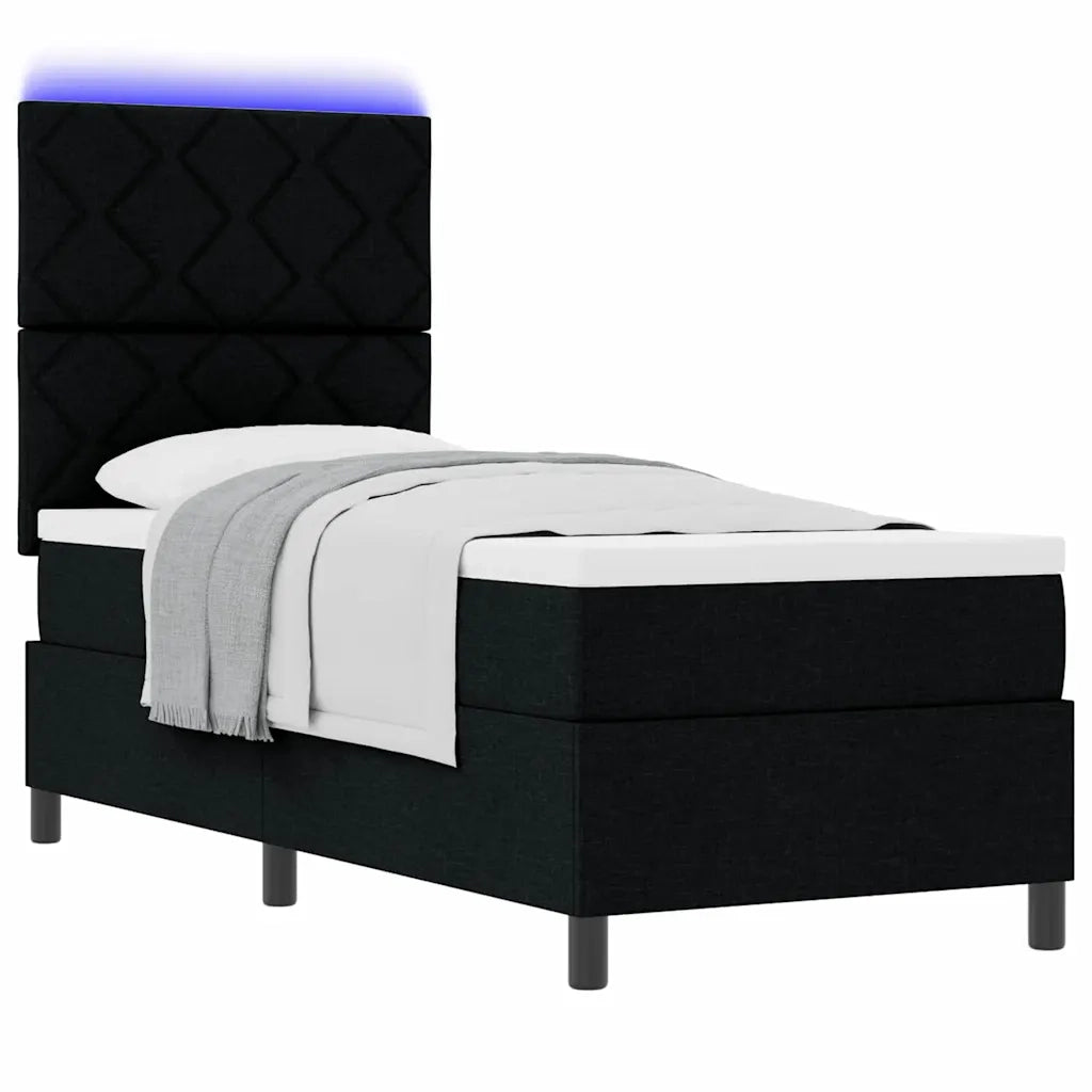 Letto a molle con materasso con led Nero 80 x 200 cm Tessuto 3342902
