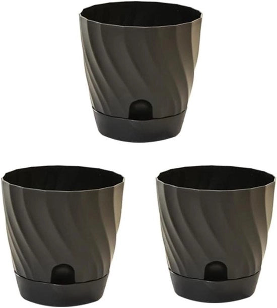 Pannelli di Pianta Autoirriganti a 6cm - 3 Pack Pannelli di Fiori Colorati in Plastica per Piante Indoor e Outdoor con Reservoio Profondo (Nero)