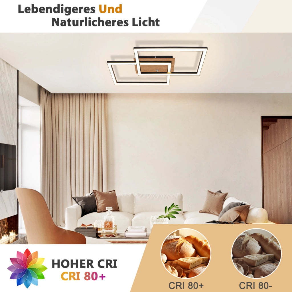 ZMH Lampada da soffitto plafoniera LED moderna 24W bianco caldo nero retrò per soggiorno cucina corridoio