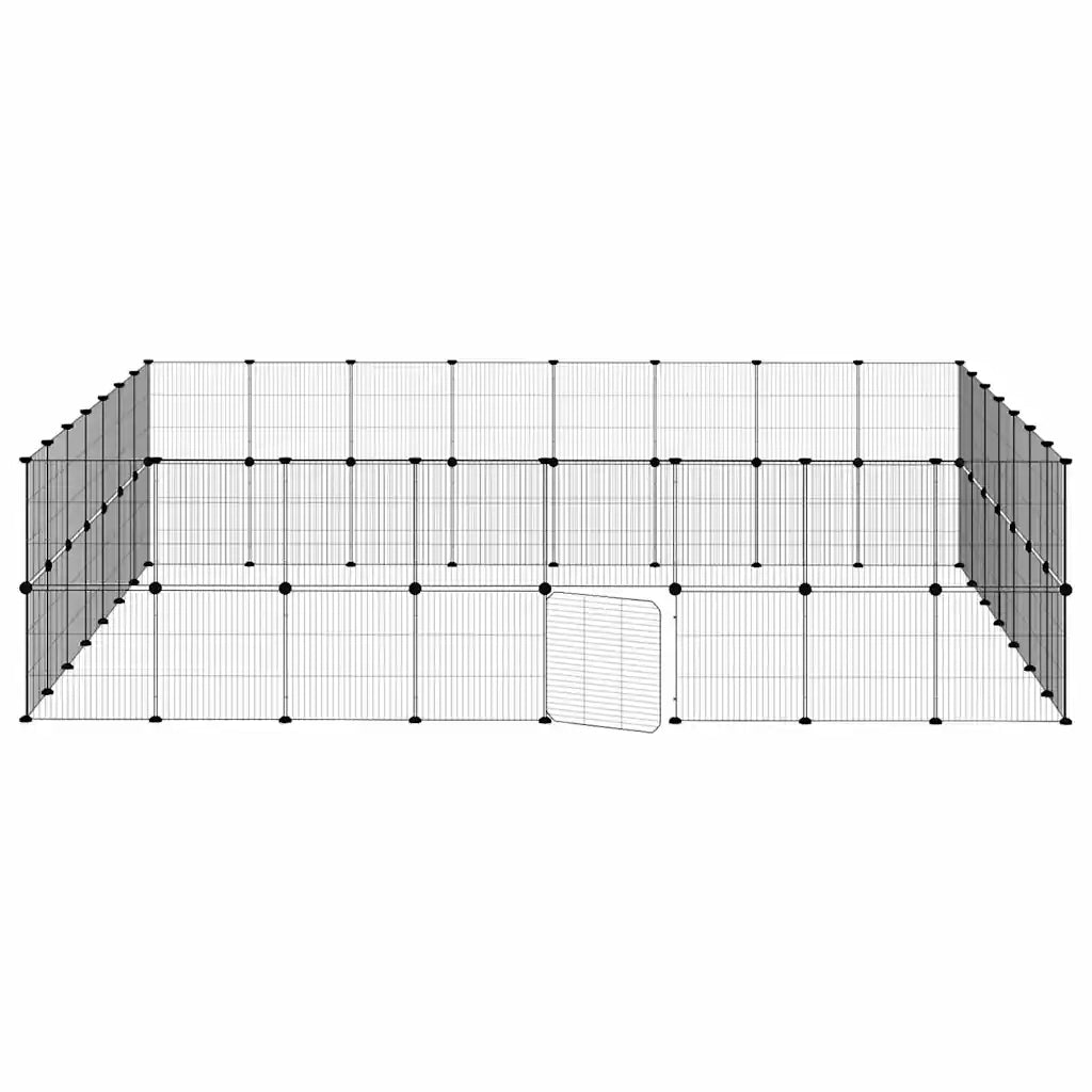 Gabbia per Animali 60 Pannelli con Porta Nera 35x35 cm Acciaio