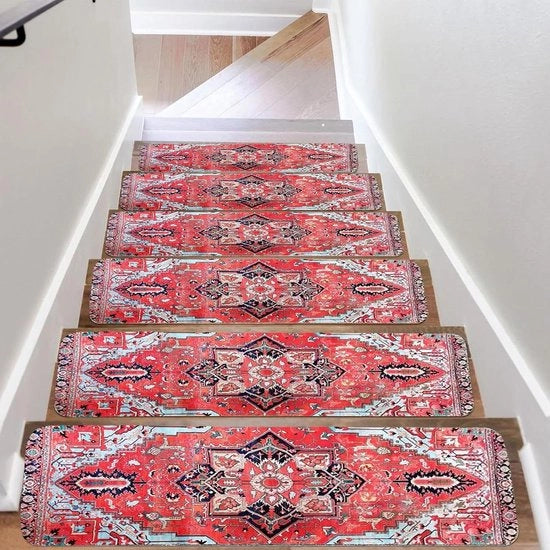 15 pezzi di tappeto di trappatoio antiscivolo 20 x 76 cm - rimovibile e lavabile - stile boho