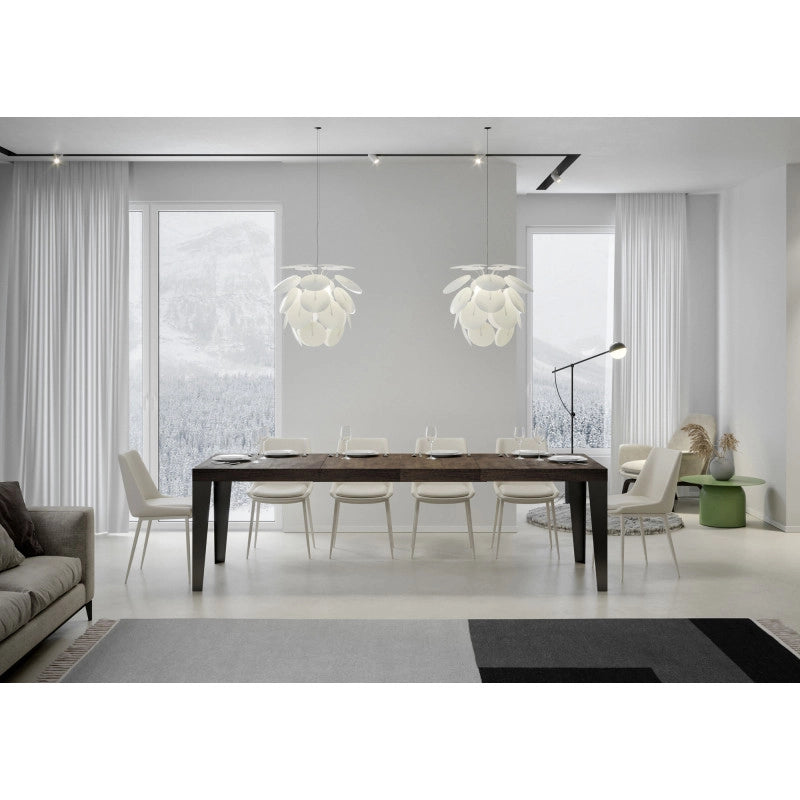 Tavolo allungabile 180/440x90 cm Flame Premium telaio Antracite - Noce