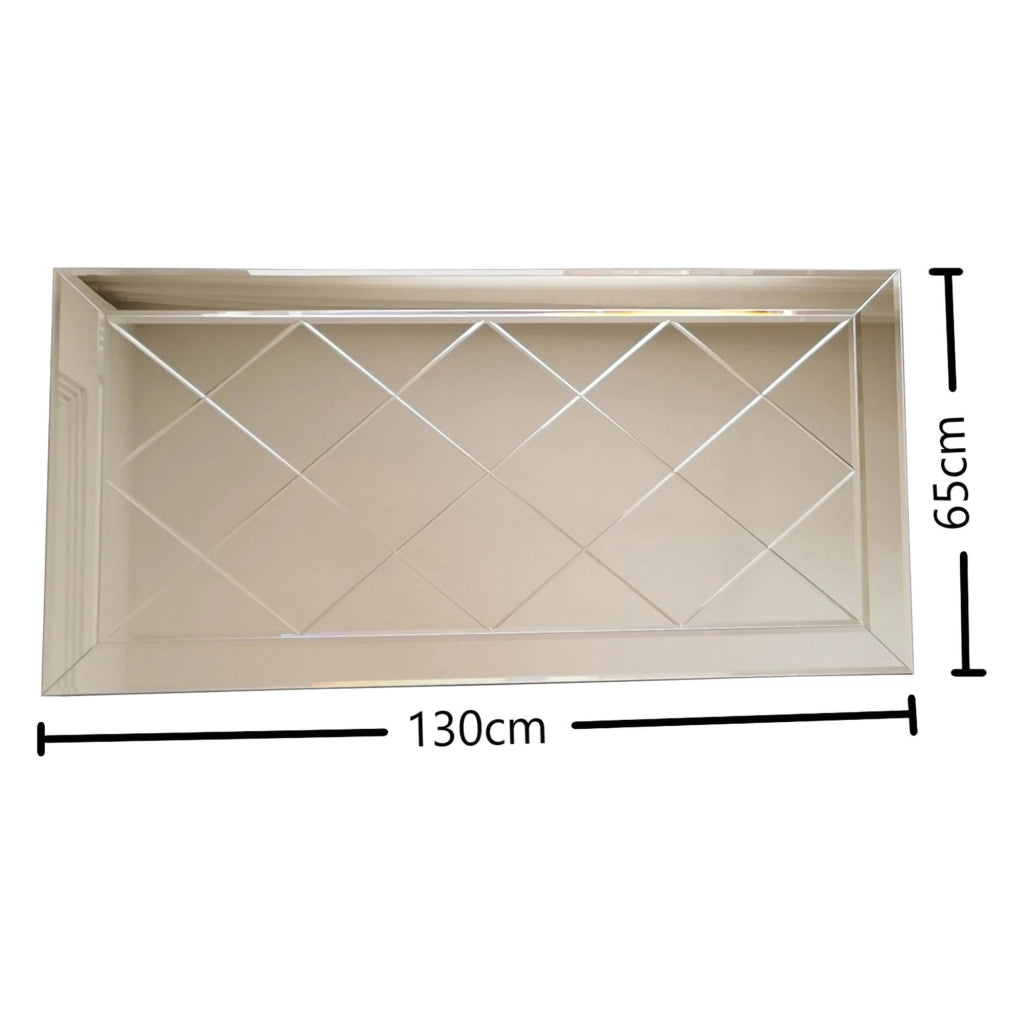 Rosazza, Specchio Dettagli Geometrici, 130x65h cm Argento