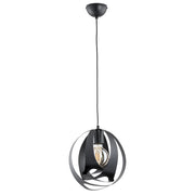 Lampada a sospensione WAVE design nera metallo 1xE27 15W Alfa
