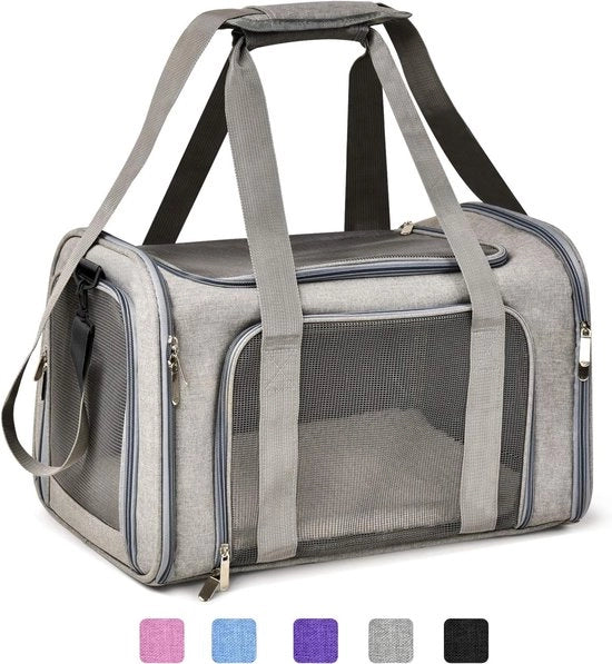 Recinzione per animali domestici, gabbia per piccoli/medi animali domestici (fino a 6,8 kg), recinzione per animali domestici pieghevole, impermeabile, portatile per cuccioli - grigio