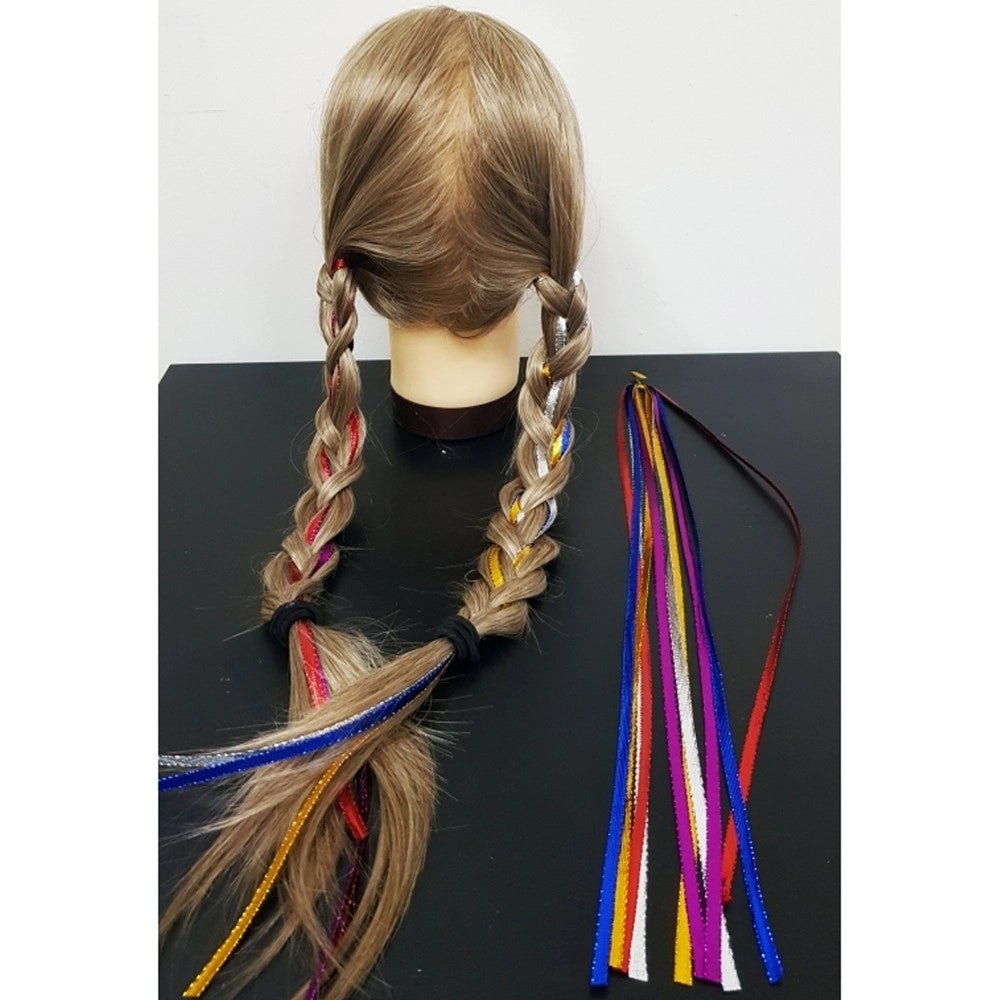 Trade Shop - Set 20 Fili Colorati Fascia Extension Lunga 95cm Coda Codini Trecce Fermacapelli -