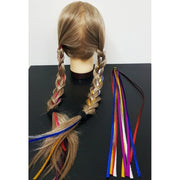 Trade Shop - Set 20 Fili Colorati Fascia Extension Lunga 95cm Coda Codini Trecce Fermacapelli -