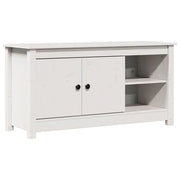 Mobile TV multimediale scaffale TV credenza mobile TV sala da pranzo soggiorno camera da letto 103 x 36,5 x 52 cm legno di pino massiccio bianco 02_0025630