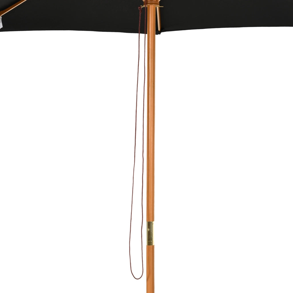 Ombrello in legno 300 cm Ombrello da giardino Balcone parasole Bambù Nero robusto elegante per terrazza da giardino