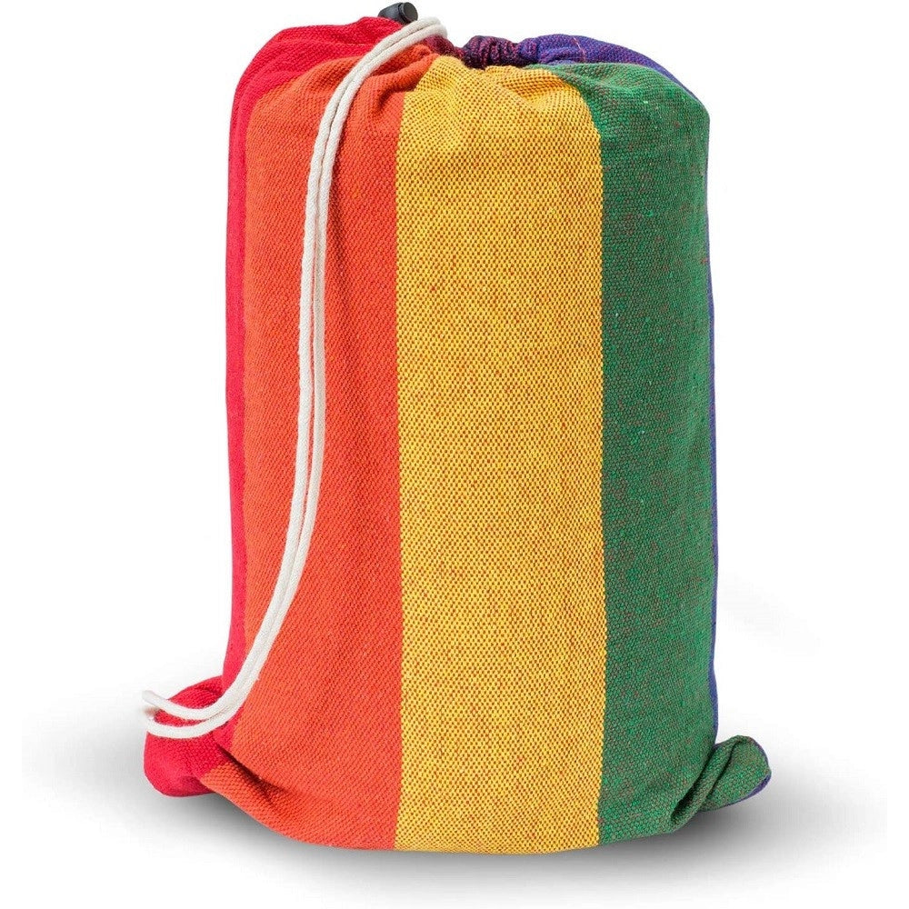 Trade Shop - Amaca Doppia Da Campeggio Matrimoniale Fino 200kg Anti Strappo A Righe 250x160cm -
