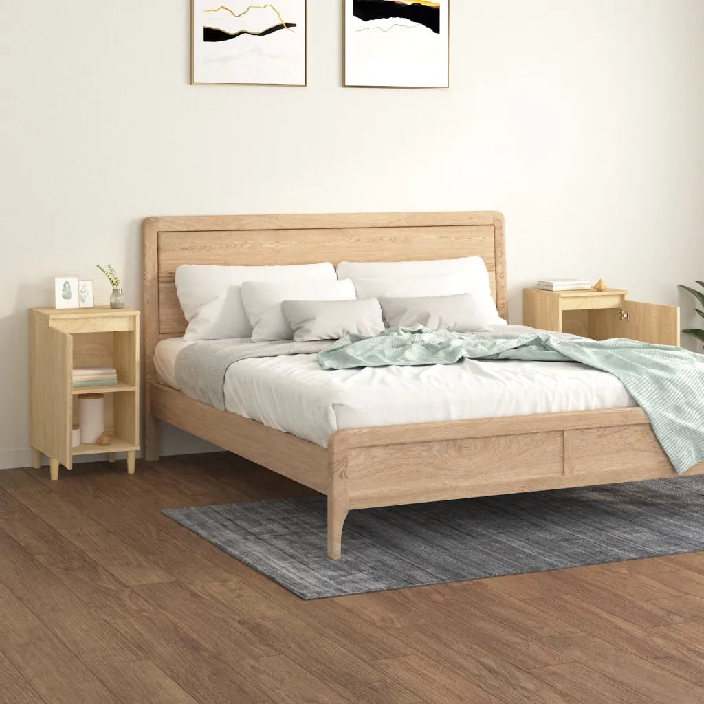 Set di 2 Comodini | Armadio da Notte | Mobiletto da notte Rovere Sonoma 40x35x70 cm in Legno Multistrato