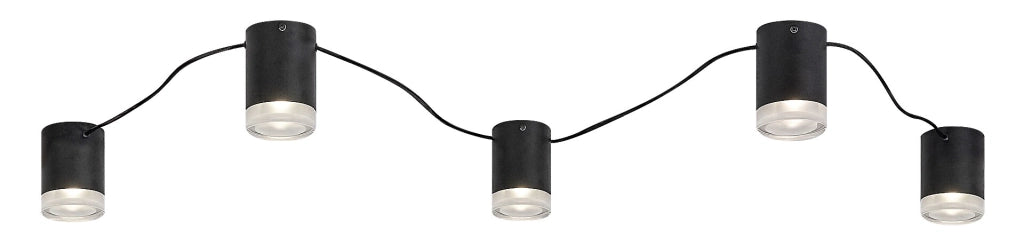Plafoniera moderna nera in metallo 5xG9 Rabalux Looplab