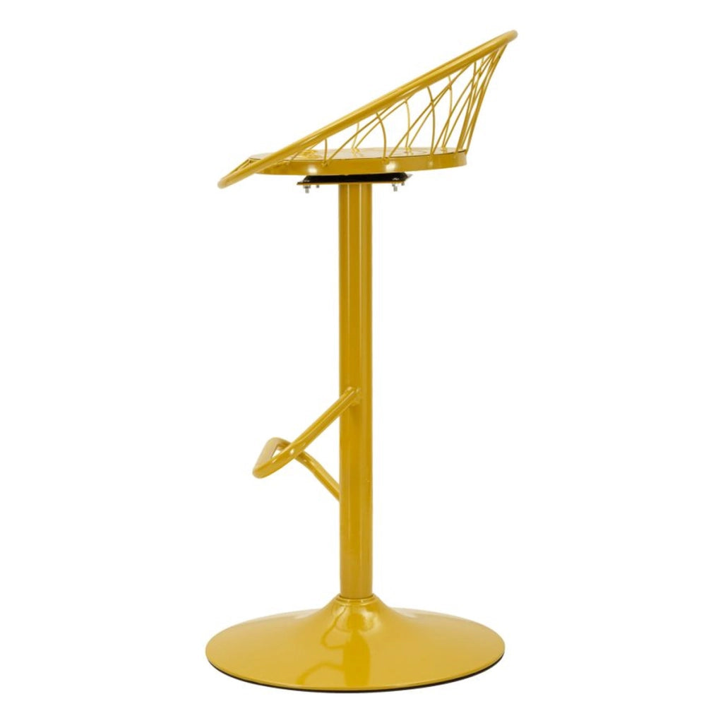 Sgabello bar Clox in metallo color senape