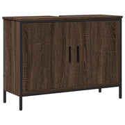 Mobile Lavabo | Armadio Lavabo Bagno Rovere Marrone 80x30x60cm Legno Multistrato