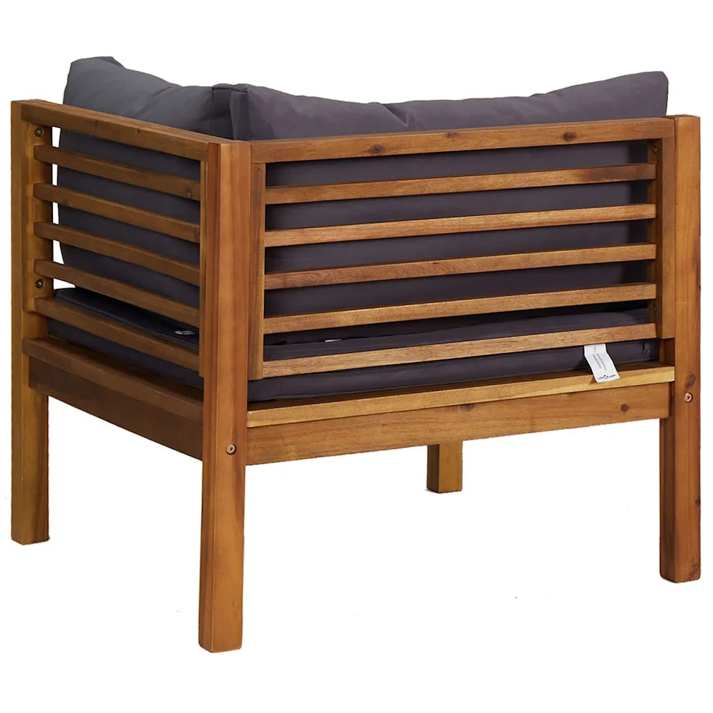 Salotto da Giardino-Set Divani da Giardino 2 pz con Cuscini Grigio Scuro in Acacia 208097
