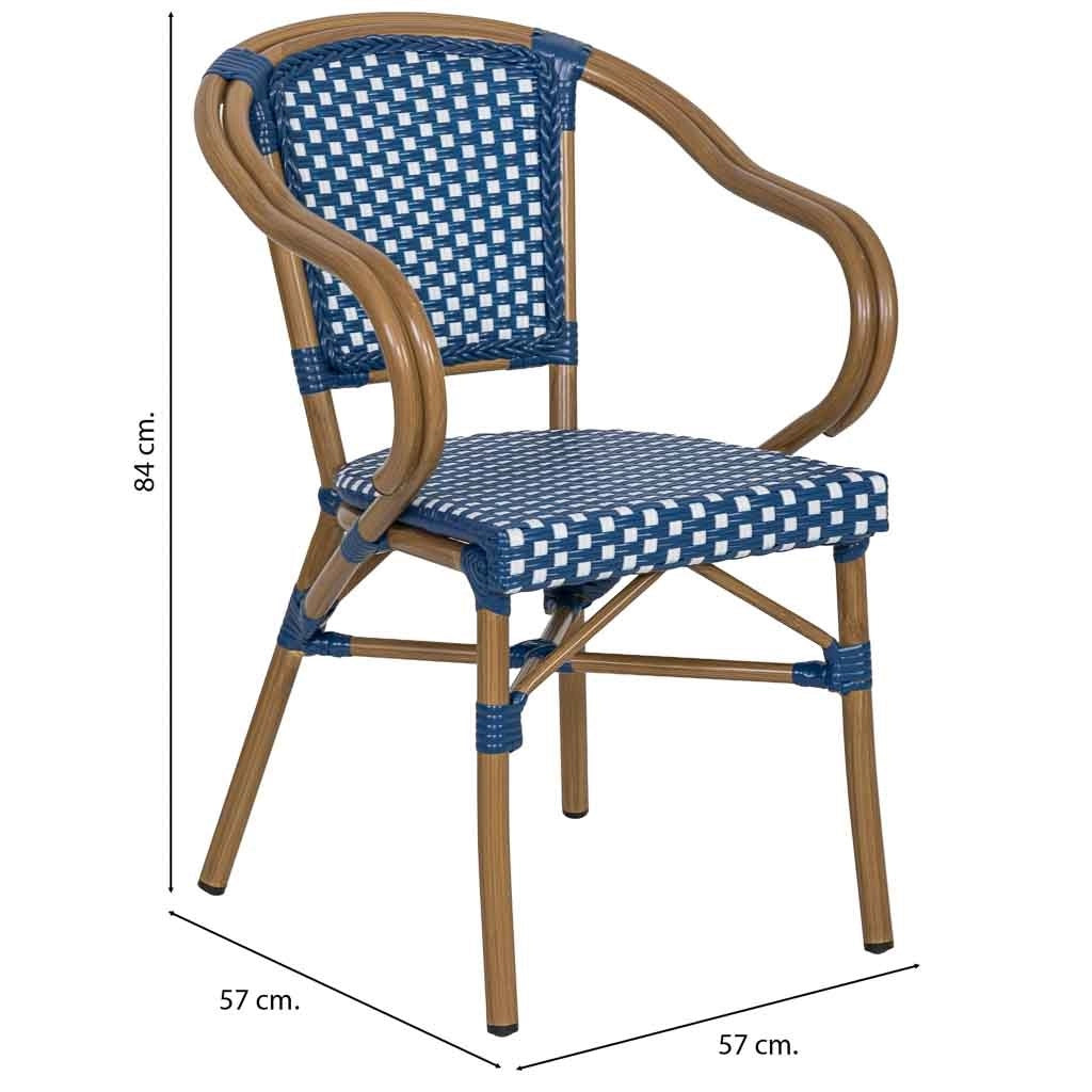 Fauteuil in rotin sintetico  bleu 57x57x84 cm (hauteur)