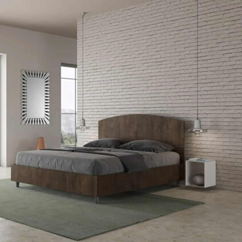 Letto matrimoniale contenitore 160x190 noce Dora
