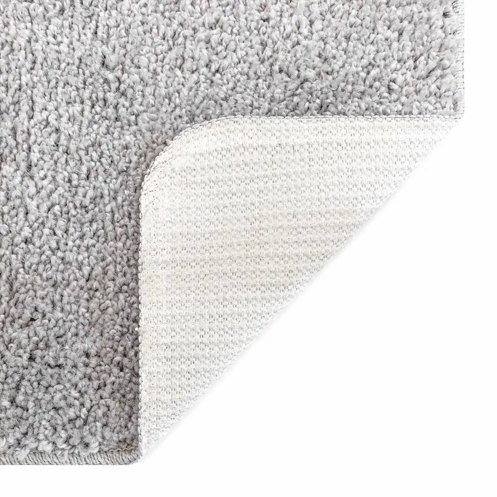 Tappeto Antiscivolo per Bagno con Taglio per Toilette Grigio 4019815