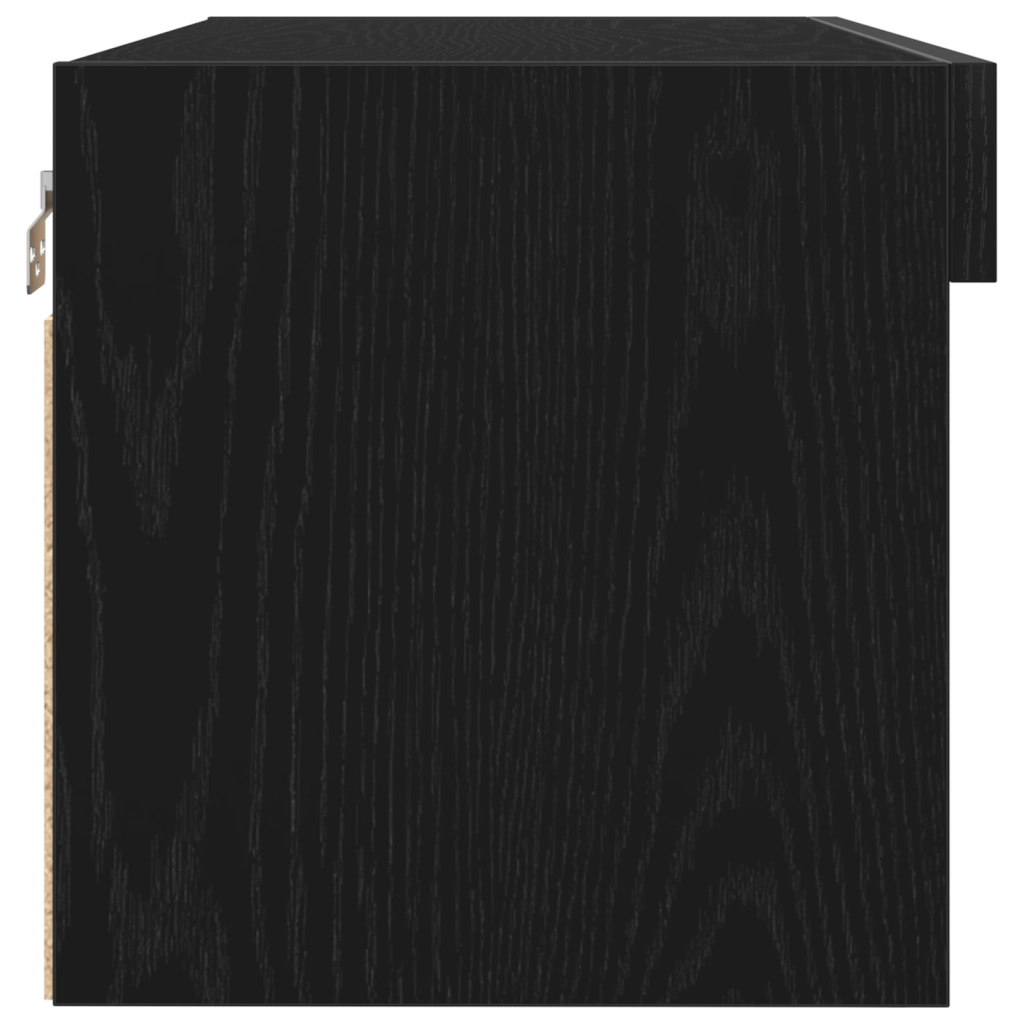 Mobile TV  con luci LED Rovere Nero 80x30x30 cm