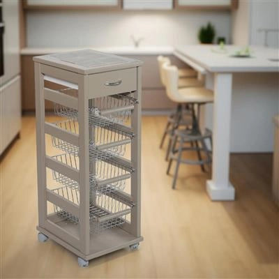 VESUVIO CARRELLO DA CUCINA IN COLORE FANGO 29 X 39 XH 84  CM