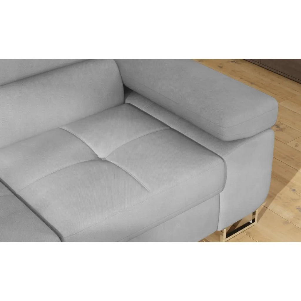 Divano ad angolo convertibile MENTON grigio – Angolo sinistro con contenitore