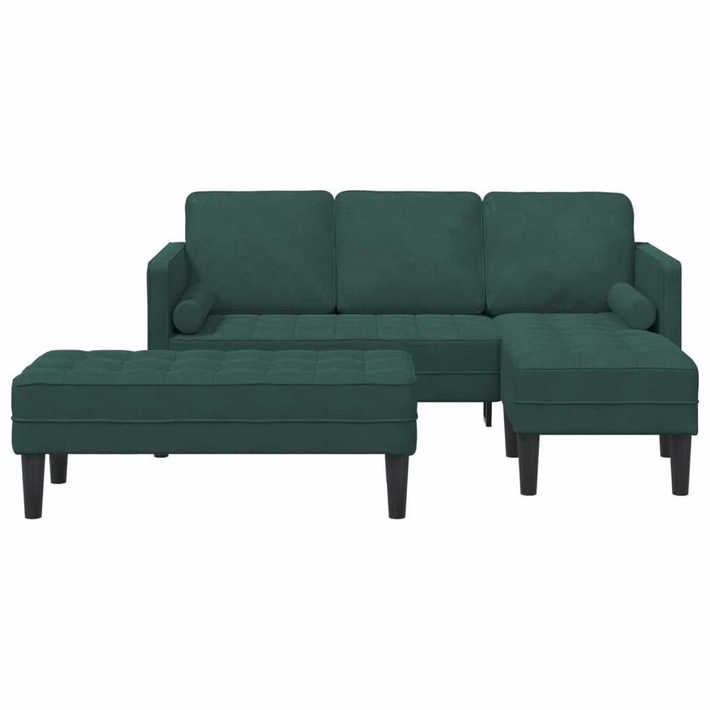 Set di divani con cuscino 2 pcs Verde Scuro Poliestere 3329266