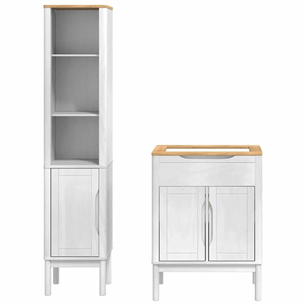 Set di mobili per il bagno con lo scaffale FLORO 2 pcs Bianco