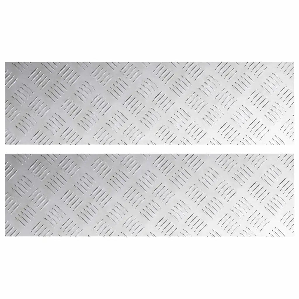 Gradini per Scale 2 pz | Tappetini per scale autoadesivi Argento 70 x 20 cm Alluminio