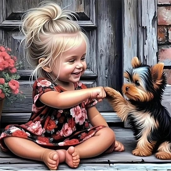 Pittura con Diamanti 5D Ritratto di Ragazza - Set di Pittura con Diamanti a Foro Completo per Artigianato - Decorazione da Parete Creativa per Adulti