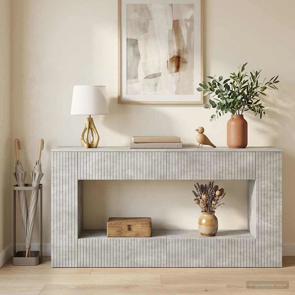 Tavolo consolle Grigio Cemento 155 x 29 x 74 cm 899889