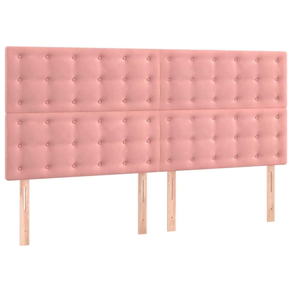 Giroletto con Testiera-Struttura Letto con testiera Rosa 180x200 cm in Velluto 608121